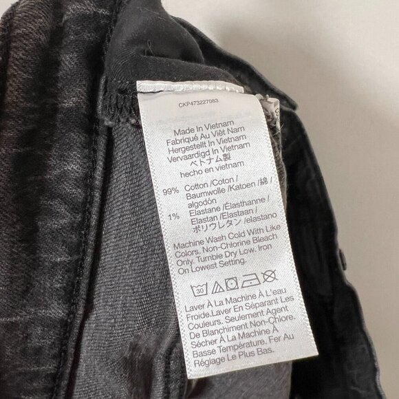 Madewell Perfect Vintage Straight Jeans Size 32 Frayed Hem Lunar Wash Black - Picture 10 of 11